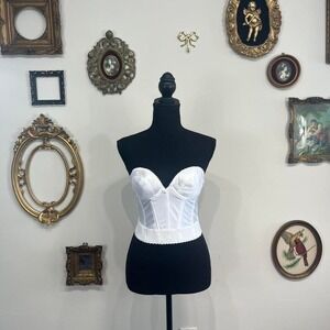 Vintage White Strapless‎ Corset Bustier Top – Size 32C